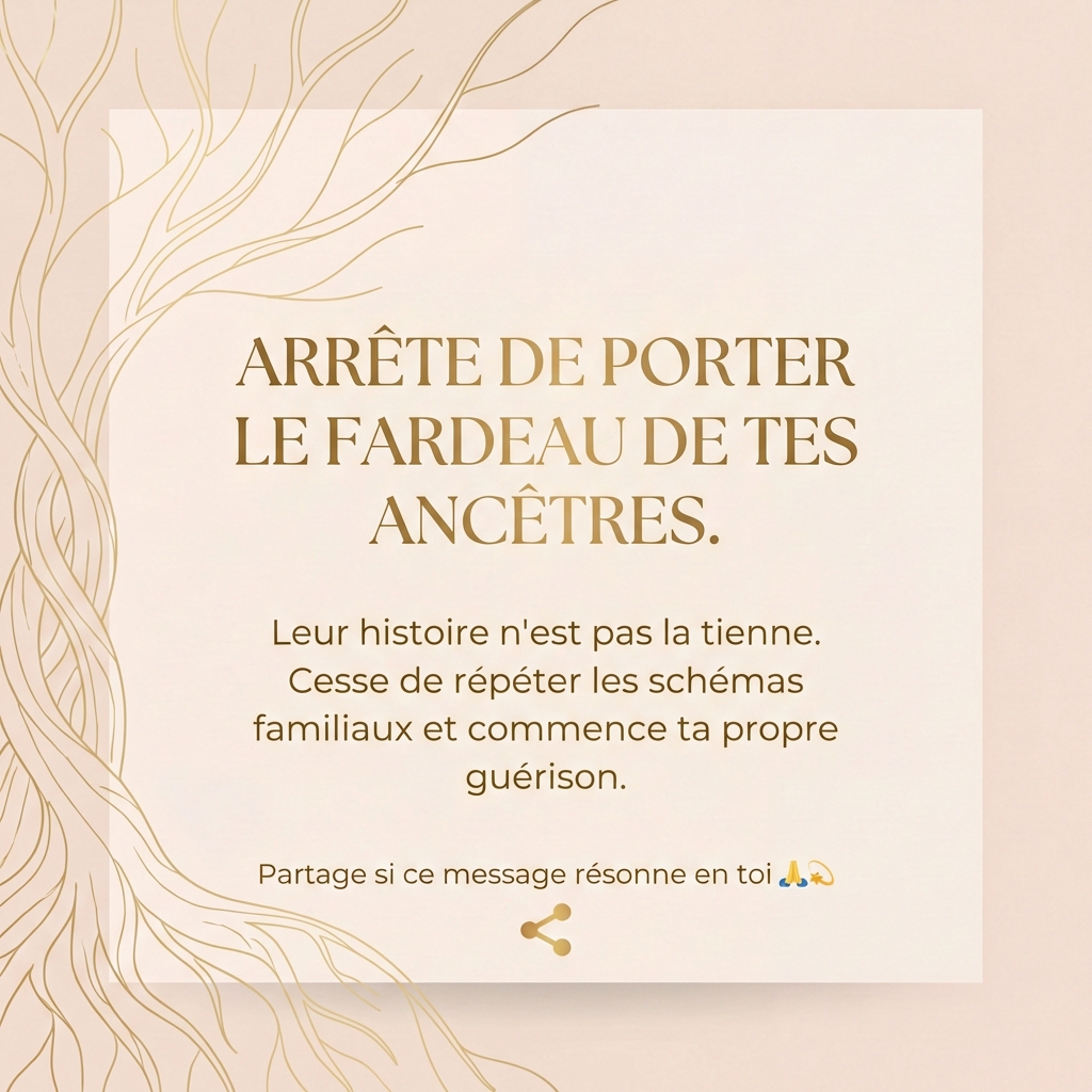 tu arrêtes de porter le fardeau de tes ancêtres et tu brises ces schémas toxiques