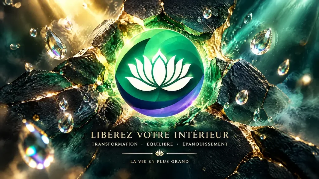 Lumière dorée Kintsugi et logo Reconnexion à Soi pour se libérer de la dépendance affective