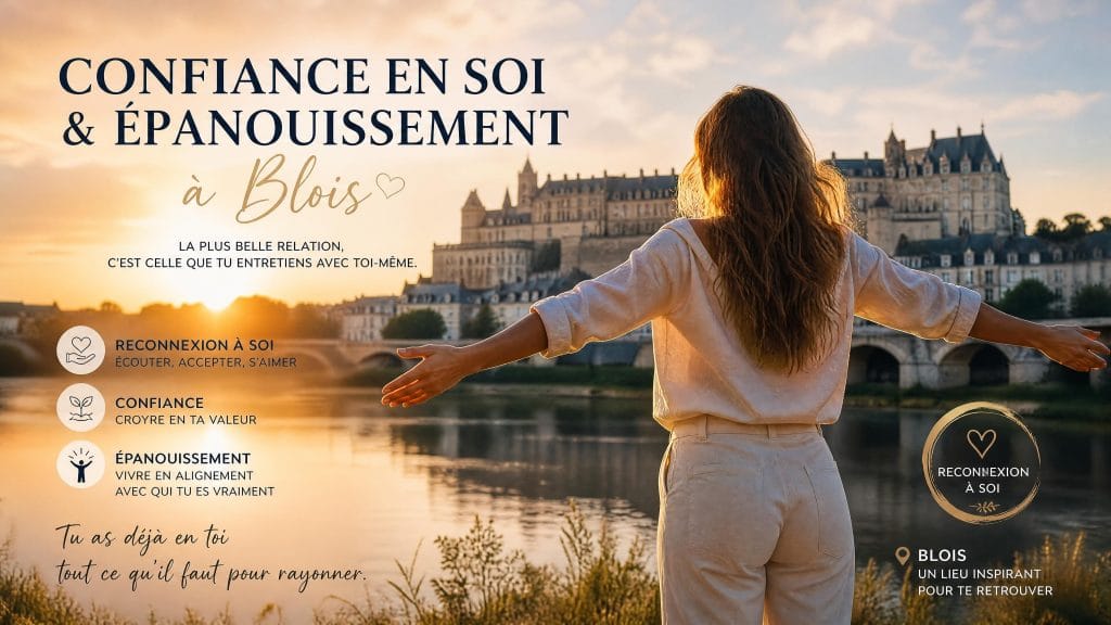Femme épanouie marchant sereinement à Blois, illustrant des relations saines et équilibrées grâce au respect de soi.